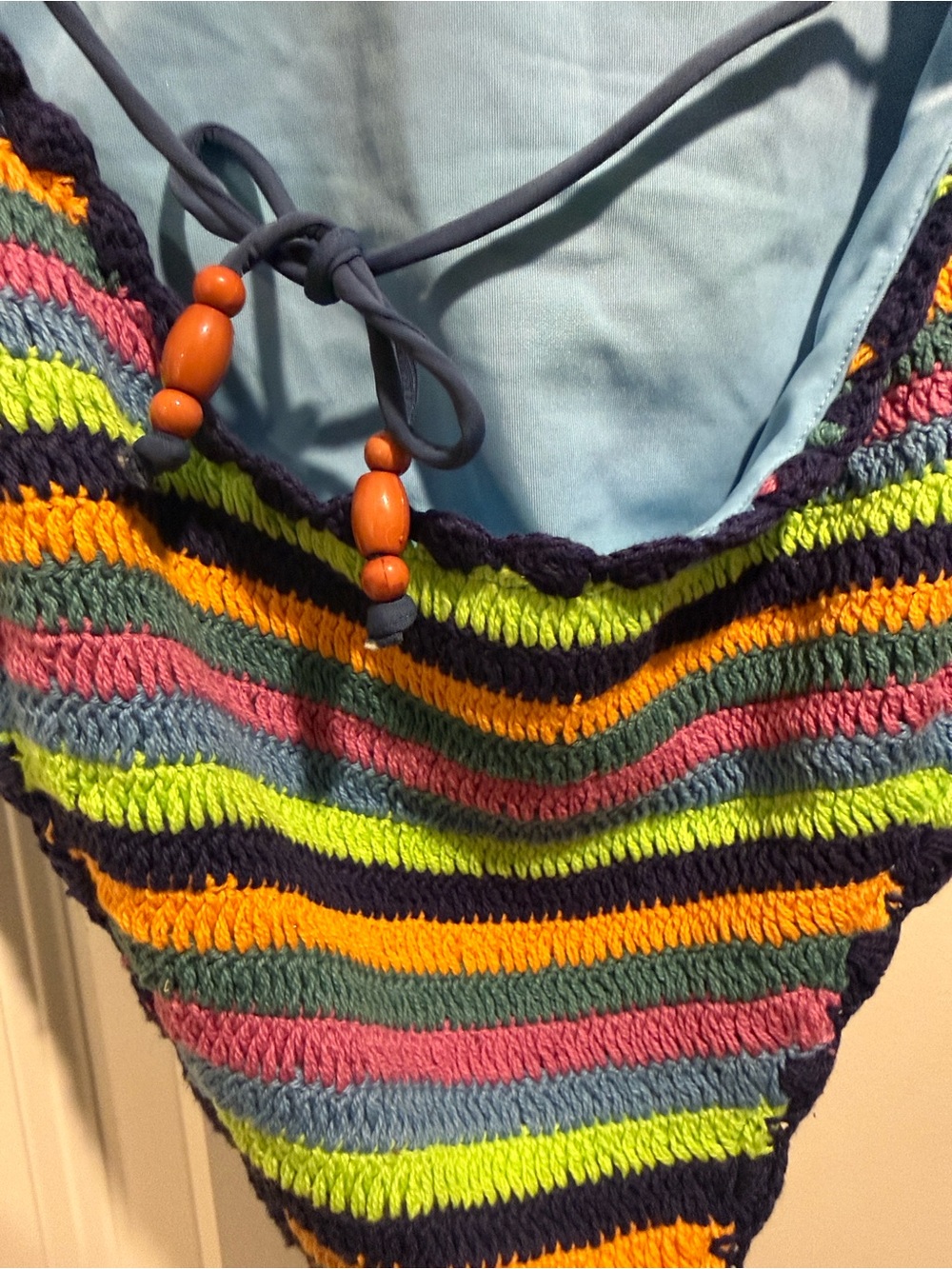 It’s Now Cool x Free People Crochet Tie One Piece Swimsuit Size M/L NWOT - Picture 7 of 8